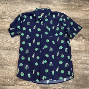 Tipsy Elves Men's XL‎ Navy and Green Shamrock St. Paddy's Day Shirt